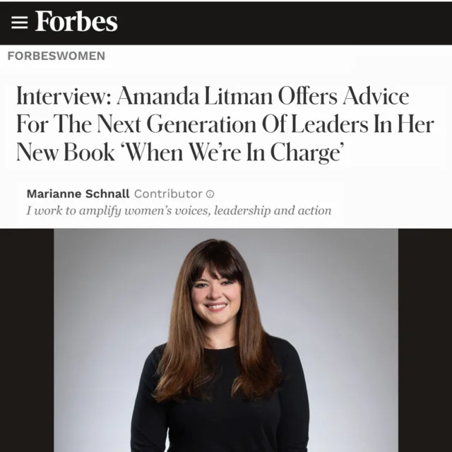 Happy to share my latest @ForbesWomen piece where I interview Amanda Litman, cofounder and president of Run for Something, about her newly released book ‘When We’re In Charge: The Next Generation’s Guide to Leadership’ – a first-of-its-kind guidebook for millennials and Gen Z on how to lead differently.

She shares thoughts on how young leaders can create a “compassionate and effective” workplace culture, the importance of having diverse teams, the surge in young people wanting to run for office, what gives her hope right now and more (link in bio.)

@amandalitm @runforsomethingnow
